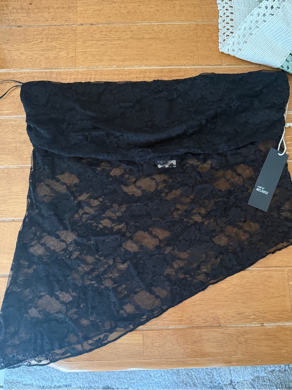 Black Lace Asymmetrical shirt